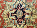 Pakistani Rug Hand Knotted Oriental Rug Fine Round Pakistan Oriental Serapi Rug 4'10 x 4'10
