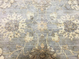 Pakistani Rug Hand Knotted Oriental Rug Fine Silver Peshawar Wool with Silk Rug 8' x 11'4