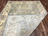 Pakistani Rug Hand Knotted Oriental Rug Fine Silver Peshawar Wool with Silk Rug 8' x 11'4