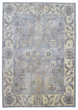 Pakistani Rug Hand Knotted Oriental Rug Fine Silver Peshawar Wool with Silk Rug 8' x 11'4