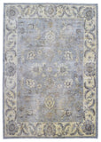 Pakistani Rug Hand Knotted Oriental Rug Fine Silver Peshawar Wool with Silk Rug 8' x 11'4