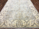Pakistani Rug Hand Knotted Oriental Rug Fine Silver Peshawar Wool with Silk Rug 8' x 11'4