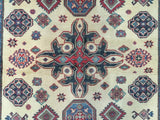 Pakistani Rug Hand Knotted Oriental Rug Fine Symbolic Kazak Area Rug 4'9 X 6'8