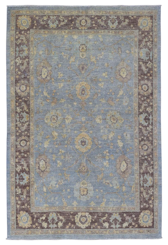 Pakistani Rug Hand Knotted Oriental Rug Fine Venetian Peshawar Area Rug 6'2x9'3
