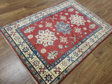 Pakistani Rug Hand Knotted Oriental Rug Kazak Area Rug 4'X5'6
