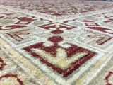 Pakistani Rug Hand Knotted Oriental Rug Large Burnt Orange, Silver, Gold Hand-Knotted Peshawar Area Rug 8'X10'3