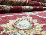 Pakistani Rug Hand Knotted Oriental Rug Large Fine Hand Knotted Golden Red Peshawar Rug 8'x10'8