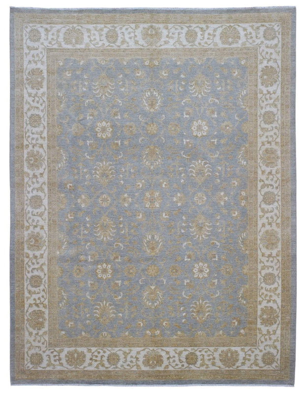 Pakistani Rug Hand Knotted Oriental Rug Large Fine Light Blue Pakistan Peshawar Oriental Rug 9'x11'6