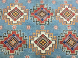 Pakistani Rug Hand Knotted Oriental Rug Large Fine Semi-Antique Symbolic Kazak Area Rug 9'9x12'9