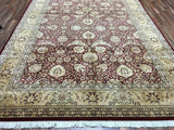 Pakistani Rug Hand Knotted Oriental Rug Large Very Fine SIlk Tabriz Oriental Rug 9'2 x 12'3
