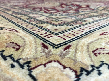 Pakistani Rug Hand Knotted Oriental Rug Large Very Fine SIlk Tabriz Oriental Rug 9'2 x 12'3