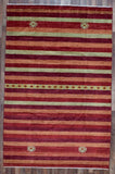 Pakistani Rug Hand Knotted Oriental Rug Master Gabbeh Oriental Rug with Silk 6'1x9'4