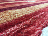 Pakistani Rug Hand Knotted Oriental Rug Master Gabbeh Oriental Rug with Silk 6'1x9'4