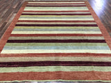 Pakistani Rug Hand Knotted Oriental Rug Mid-Century Semi-Antique Gabbeh Oriental Rug 7'6 x 9'9