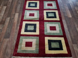 Pakistani Rug Hand Knotted Oriental Rug One-of-a-Kind Semi-Antique Gabbeh Area Rug 3'2 x 5'1