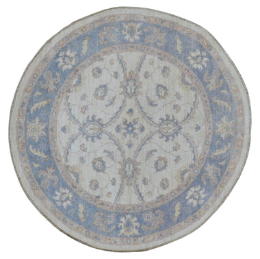 Pakistani Rug Hand Knotted Oriental Rug Pakistan Peshawar Round Rug 4'X4'