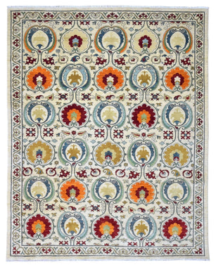 Pakistani Rug Hand Knotted Oriental Rug Rare Very Fine Pakistan Tribal Oriental Area Rug 8'1 x 10'