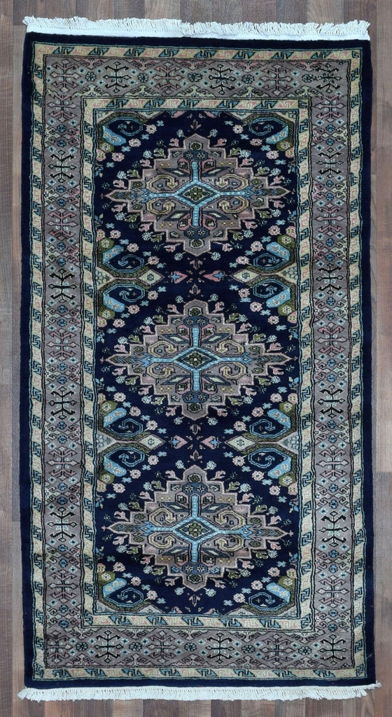 Pink and Black Royal Bukhara Oriental Rug 3'2X5'10