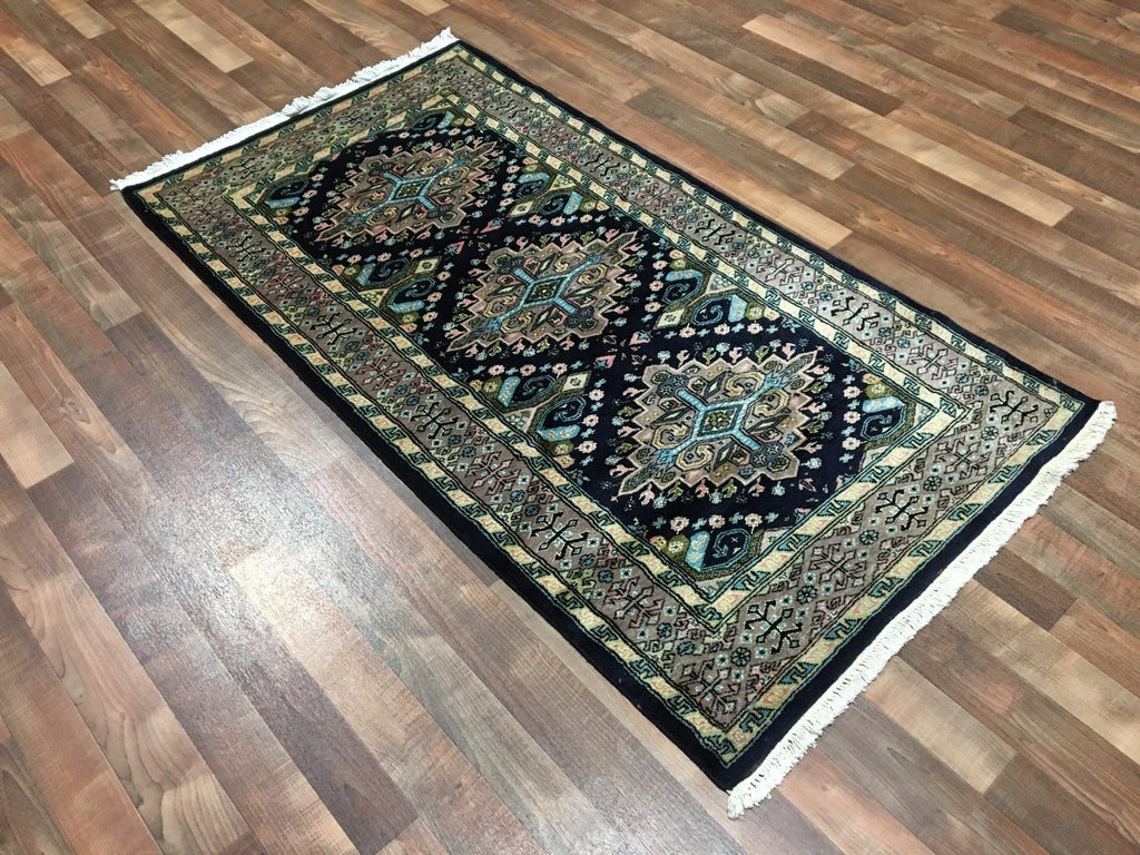 Pink and Black Royal Bukhara Oriental Rug 3'2X5'10