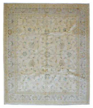 Pakistani Rug Hand Knotted Oriental Rug Semi-Antique Fine Venetian Peshawar Rug 8'4x9'10