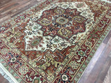 Pakistani Rug Hand Knotted Oriental Rug Semi-Antique Pakistan Serapi Oriental Area Rug 5'9 x 9'