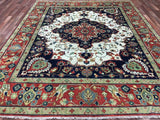 Pakistani Rug Hand Knotted Oriental Rug Semi-Antique Serapi Oriental Area Rug 8' x 9'10