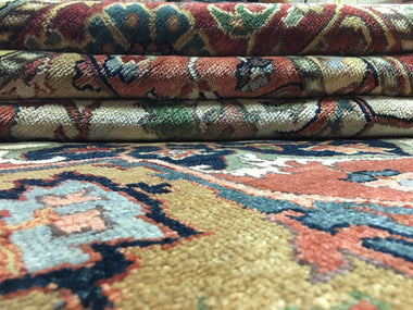Pakistani Rug Hand Knotted Oriental Rug Semi-Antique Very Fine Pakistan Serapi Rug 9'9 x 14'