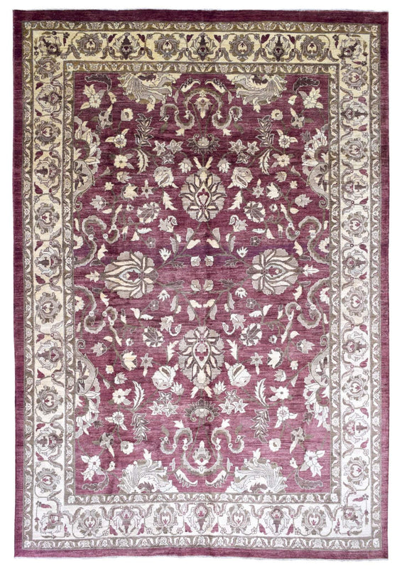 Pakistani Rug Hand Knotted Oriental Rug Very Fine Large Silk Peshawar Oriental Rug 9'9 X 14'5