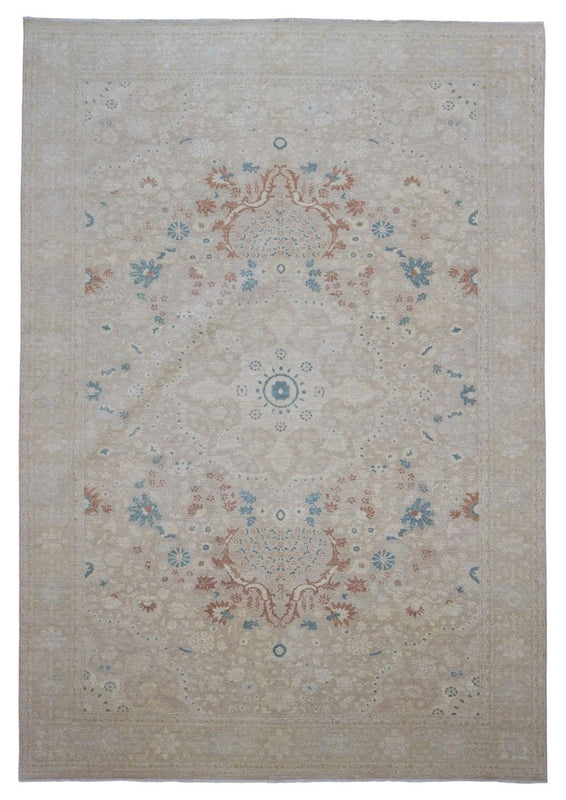 Pakistani Rug Hand Knotted Oriental Rug Very Fine Modern Artisan Peshawar Rug 9'9x13'9