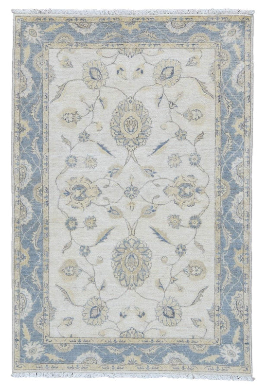 Pakistani Rug Hand Knotted Oriental Rug Very Fine Pakistan Peshawar Area Rug 4'X6'
