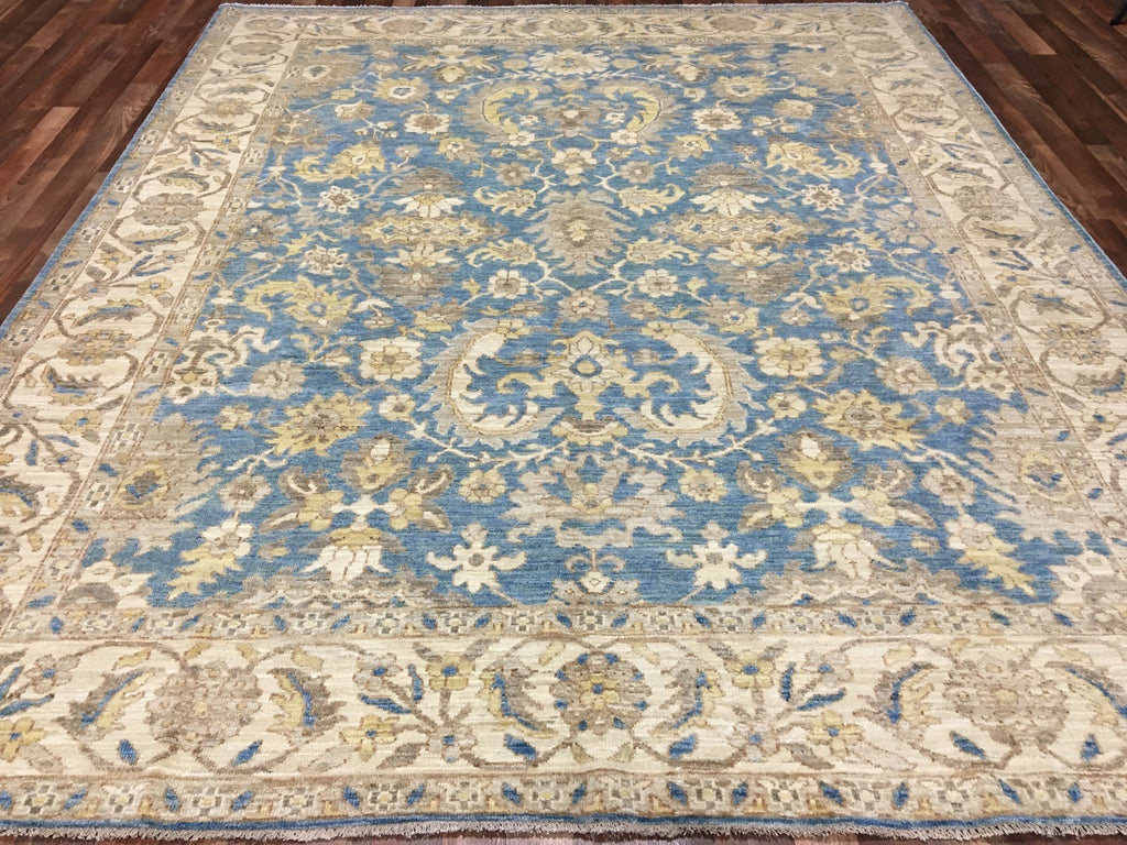 Pakistan Raug G Blue and Beige Very Fine Pakistan Peshawar Area Rug 8'3X10'1
