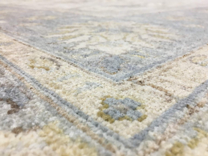 Blue and Beige Very Fine Pakistan Peshawar Large Oriental Rug 9'X11'10