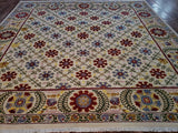 Pakistani Rug Hand Knotted Oriental Rug Very Fine Rare Oriental Kilim Rug 9'1 x 9'1