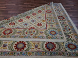 Pakistani Rug Hand Knotted Oriental Rug Very Fine Rare Oriental Kilim Rug 9'1 x 9'1