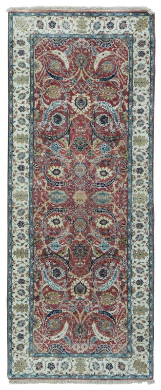 Persian Rug Hand Knotted Oriental Rug 3'x8' Very Fine Persian Silk Tabriz Runner Rug