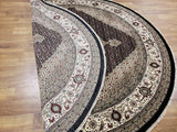 Persian Rug Hand Knotted Oriental Rug 8'x8' Very Fine Persian Silk Tabriz Round Area Rug