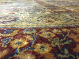 Persian Rug Hand Knotted Oriental Rug 9'10 x 9'10 Fine Gilded Silk Garden Tabriz Round Rug