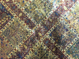 Persian Rug Hand Knotted Oriental Rug 9'10 x 9'10 Fine Gilded Silk Garden Tabriz Round Rug