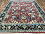 Persian Rug Hand Knotted Oriental Rug 9'2 x 12' Very Fine Persian Silk Tabriz Large Area Rug