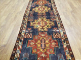 Persian Rug Hand Knotted Oriental Rug Antique Persian Hamadan Runner 3'10 x 9'10