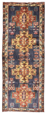 Persian Rug Hand Knotted Oriental Rug Antique Persian Hamadan Runner 3'10 x 9'10