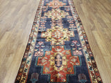 Persian Rug Hand Knotted Oriental Rug Antique Persian Hamadan Runner 3'10 x 9'10