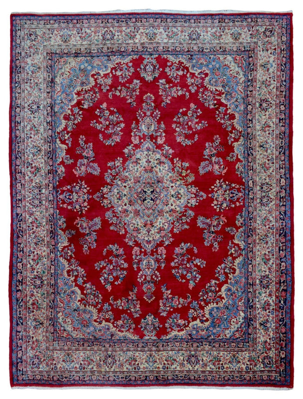 Persian Rug Hand Knotted Oriental Rug Antique  Persian Sarouk Rug 10'8x13'11