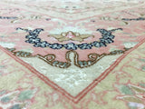 Persian Rug Hand Knotted Oriental Rug Antique Ultra Fine Persian Tabriz Silk Area Rug 6'6 x 9'8