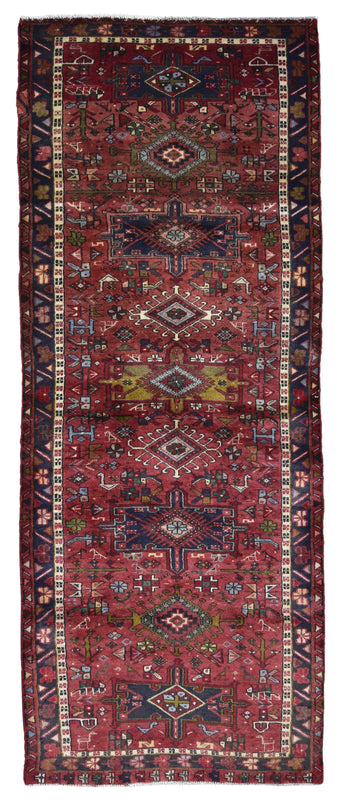 Persian Rug Hand Knotted Oriental Rug Fine Heriz Persian Runner 3'7 x 9'5