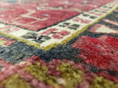 Persian Rug Hand Knotted Oriental Rug Fine Heriz Persian Runner 3'7 x 9'5