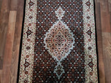 Persian Rug Hand Knotted Oriental Rug Fine Oriental Tabriz with Silk Runner Rug 2'10x13'6