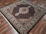 Persian Rug Hand Knotted Oriental Rug Fine Persian Silk Mahi Tabriz Area Rug 6'6x6'6