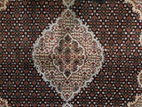 Persian Rug Hand Knotted Oriental Rug Fine Persian Silk Mahi Tabriz Area Rug 6'6x6'6