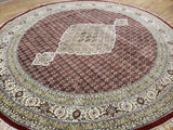 Persian Rug Hand Knotted Oriental Rug Fine Persian Silk Tabriz Round Area Rug 10'x10'